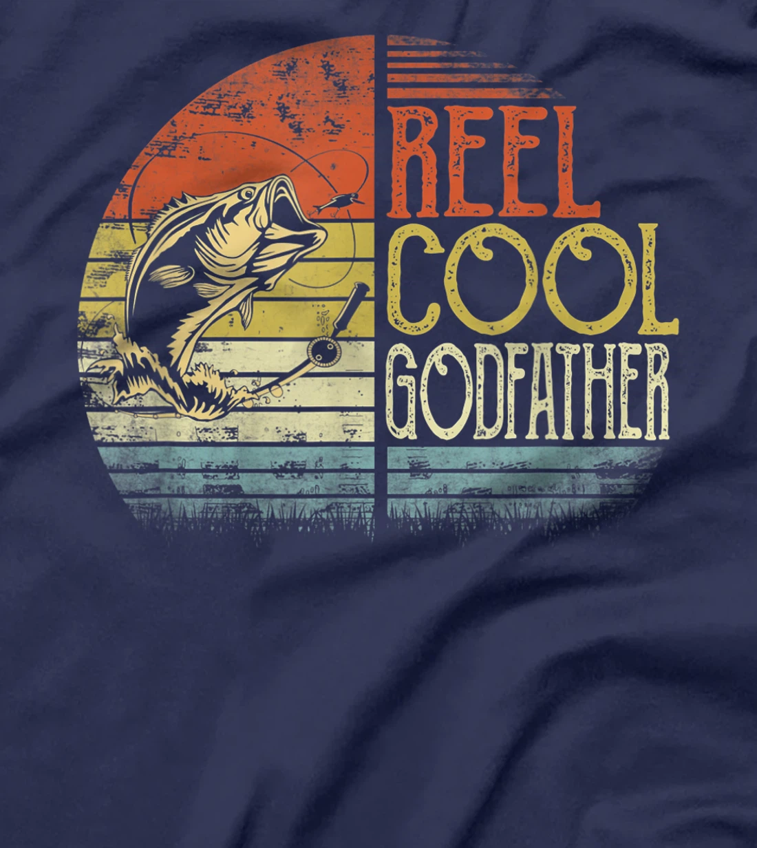 Fishing Reel Cool Godfather Fisherman Daddy Father's Day T-Shirt