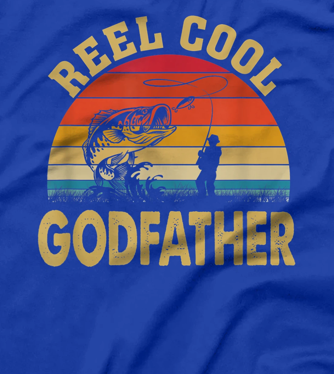 Mens Reel Cool Godfather Fishing Gifts Father's Day Fisherman T-Shirt