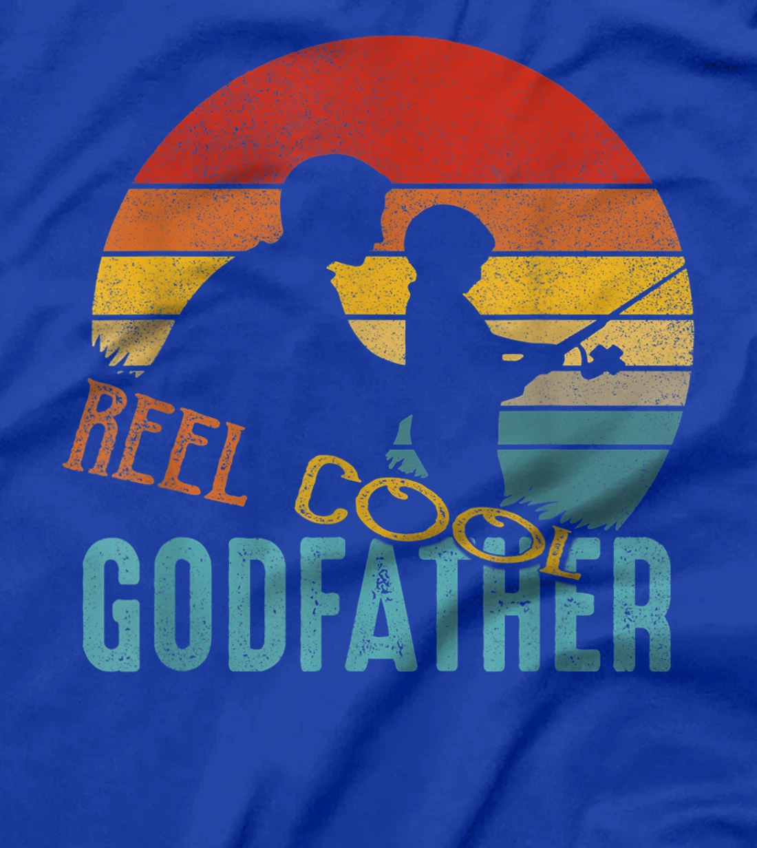 Retro Reel Cool Godfather Fishing Gifts Vintage Fishing T-Shirt