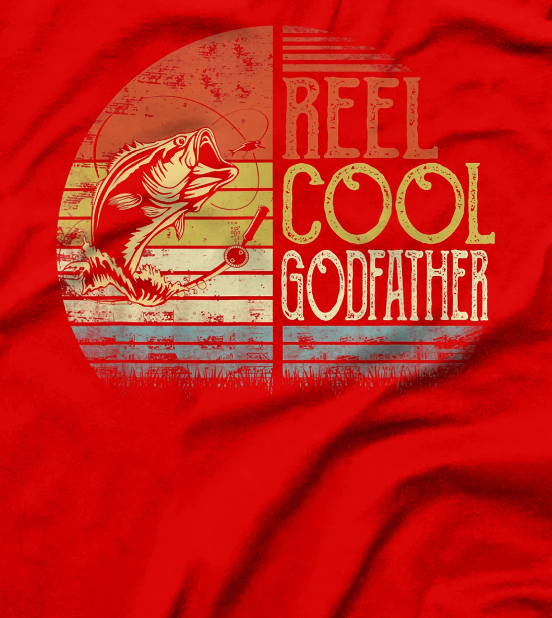 Fishing Reel Cool Godfather Fisherman Daddy Father's Day T-Shirt