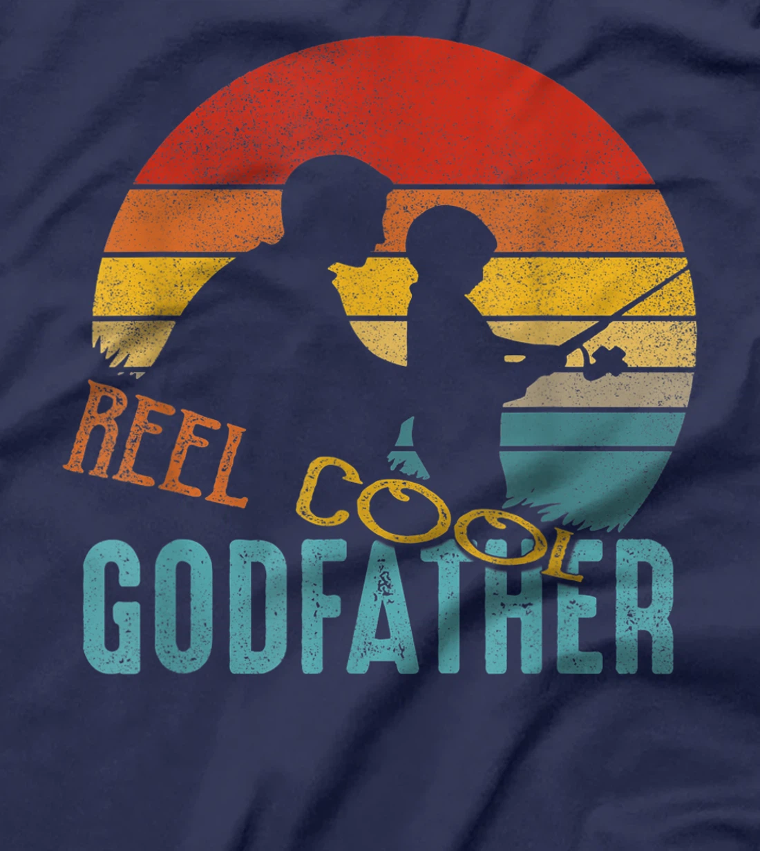 Retro Reel Cool Godfather Fishing Gifts Vintage Fishing T-Shirt