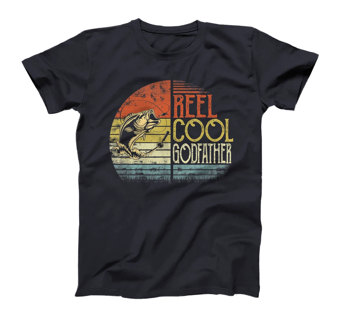 Fishing Reel Cool Godfather Fisherman Daddy Father's Day T-Shirt