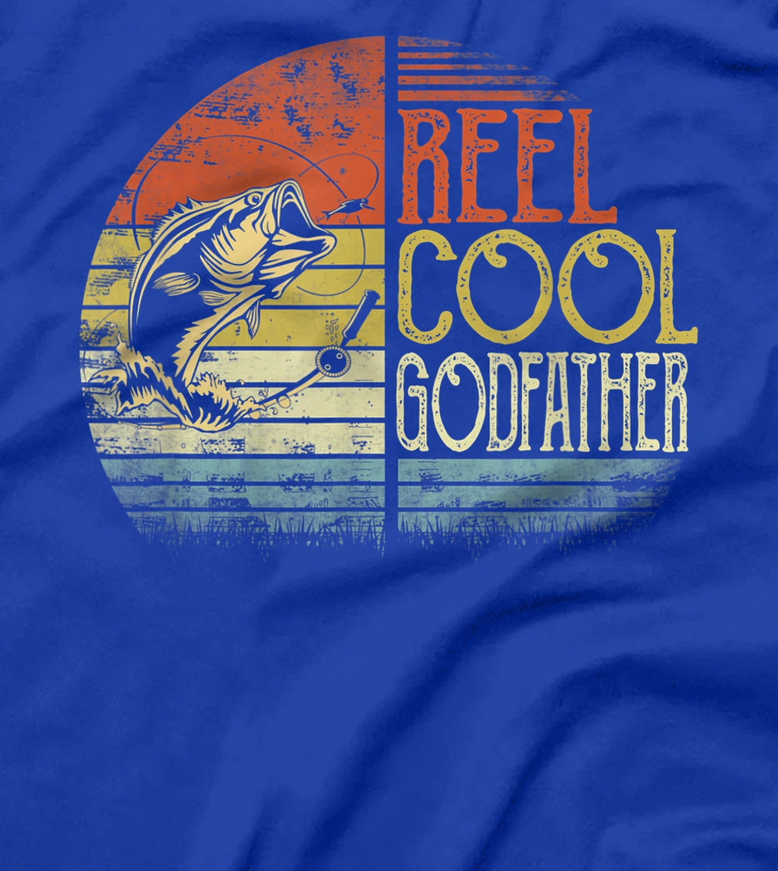 Fishing Reel Cool Godfather Fisherman Daddy Father's Day T-Shirt