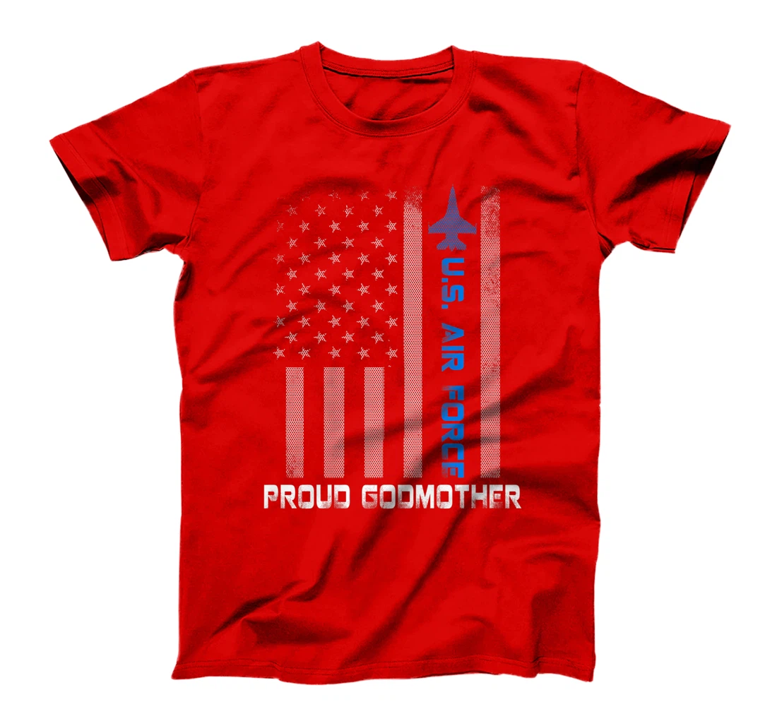 USAF Proud US Air Force Godmother Flag Military Patriotic Premium T-Shirt