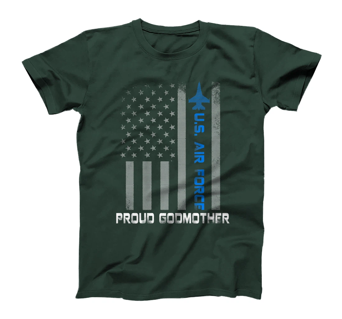 USAF Proud US Air Force Godmother Flag Military Patriotic Premium T-Shirt