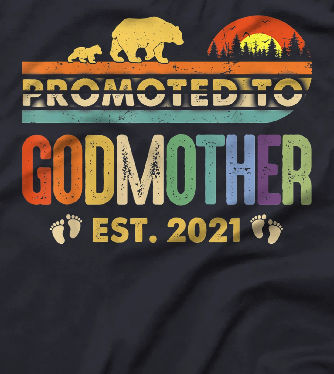Promoted to Godmother Est 2021 Shirt For Women Floral T-Shirt