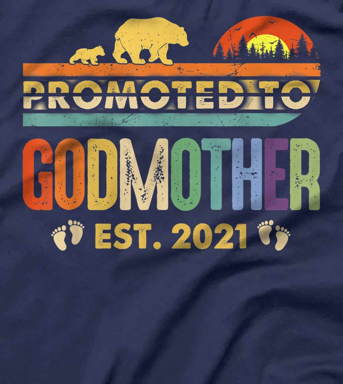 Promoted to Godmother Est 2021 Shirt For Women Floral T-Shirt