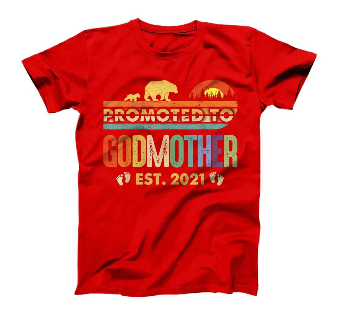 Promoted to Godmother Est 2021 Shirt For Women Floral T-Shirt