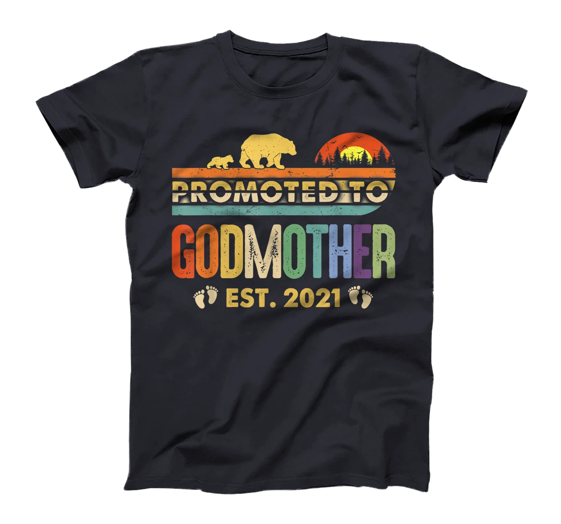 Promoted to Godmother Est 2021 Shirt For Women Floral T-Shirt