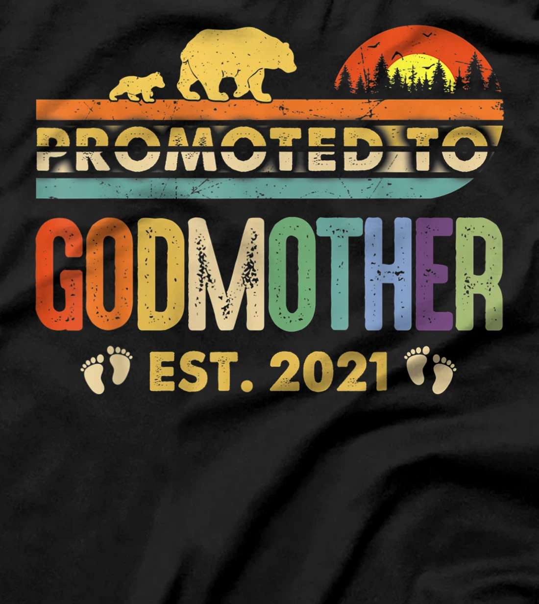 Promoted to Godmother Est 2021 Shirt For Women Floral T-Shirt