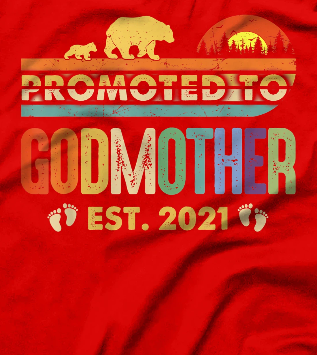 Promoted to Godmother Est 2021 Shirt For Women Floral T-Shirt