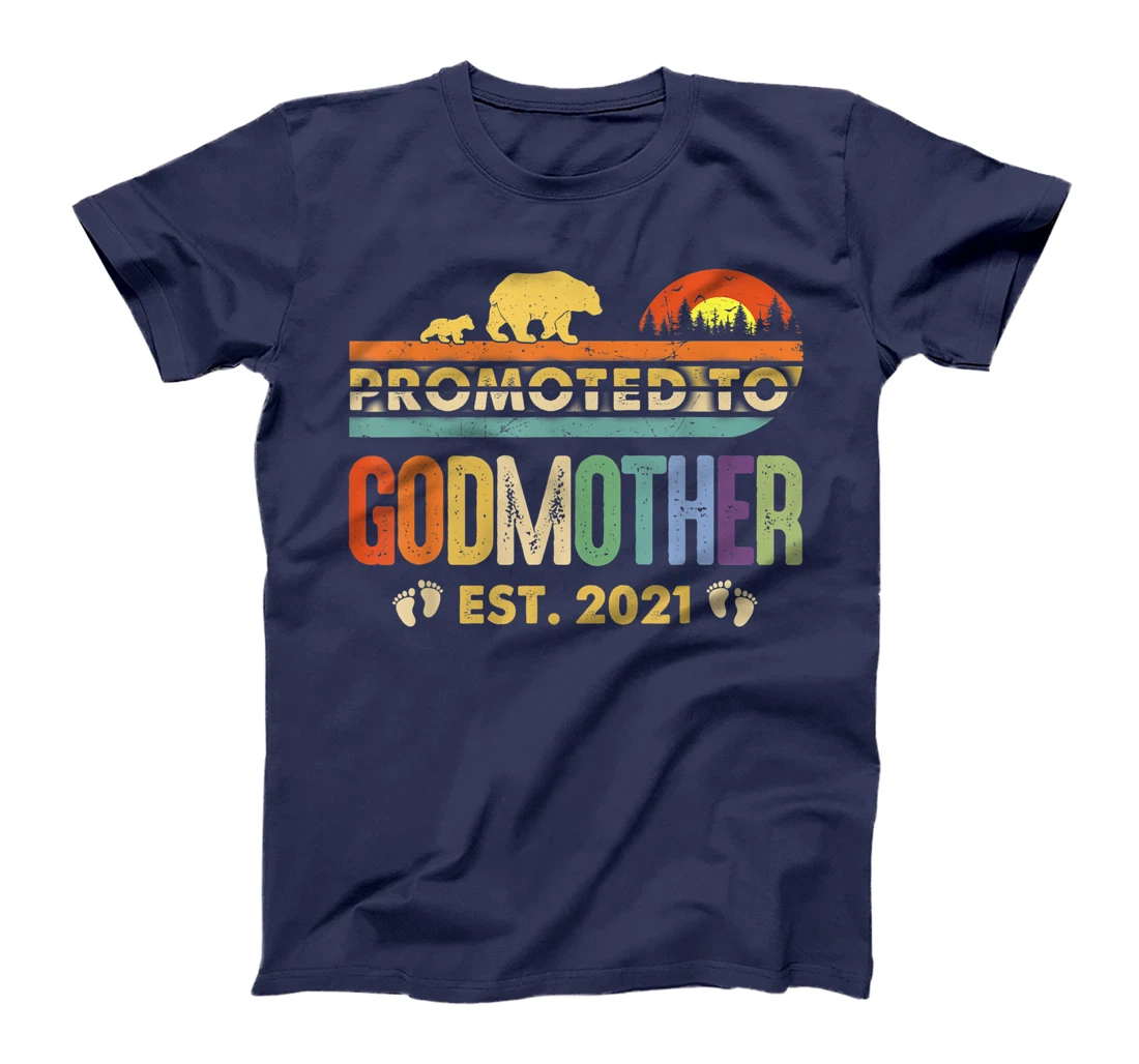 Promoted to Godmother Est 2021 Shirt For Women Floral T-Shirt