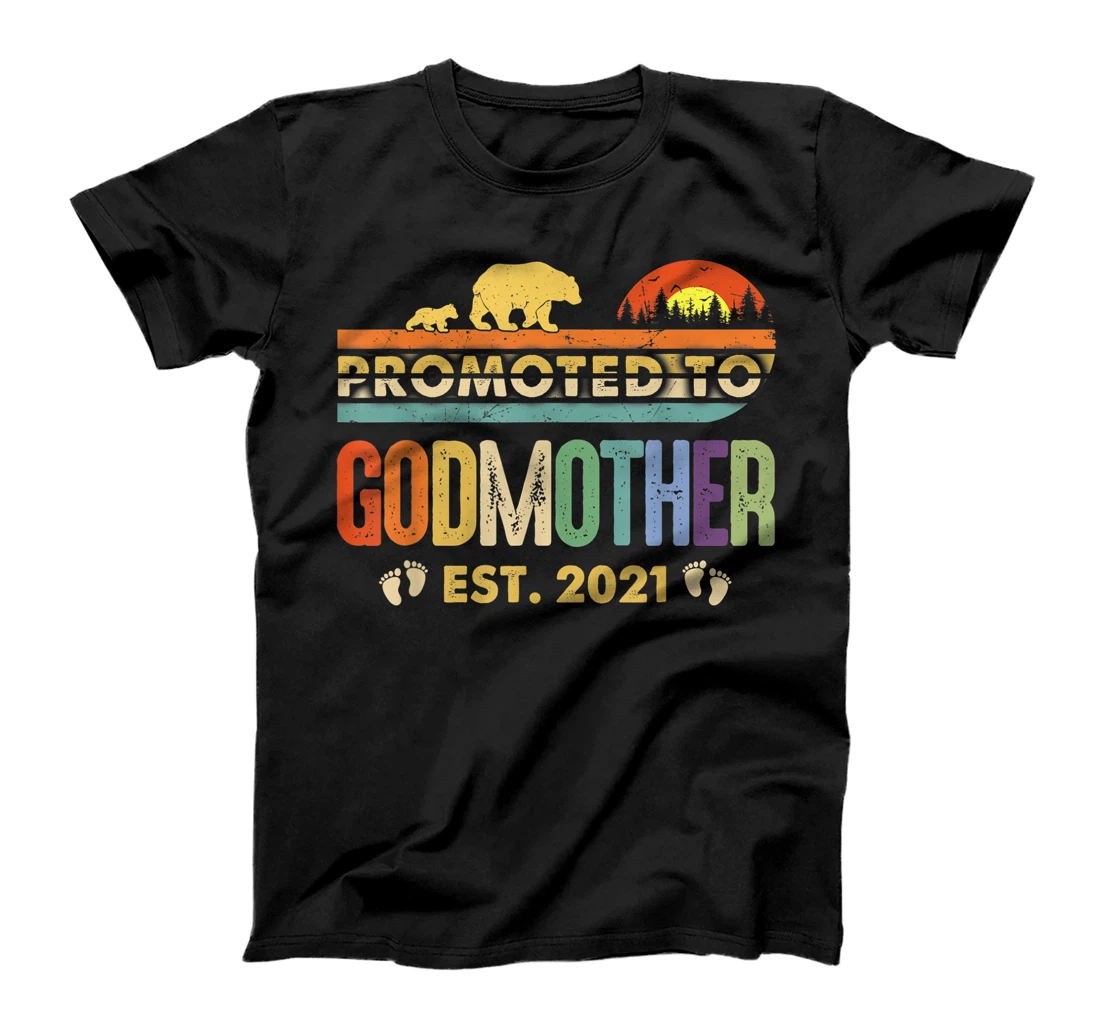 Promoted to Godmother Est 2021 Shirt For Women Floral T-Shirt