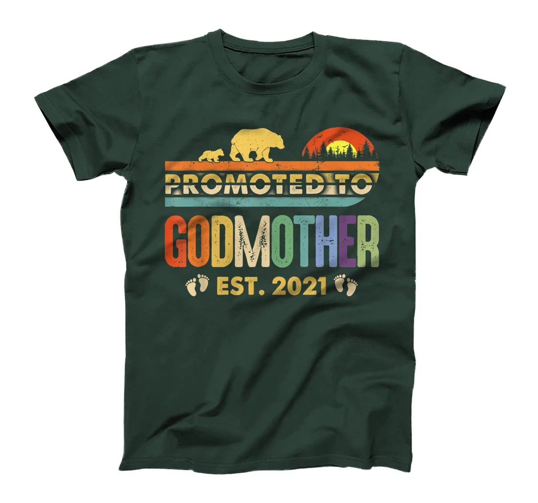 Promoted to Godmother Est 2021 Shirt For Women Floral T-Shirt