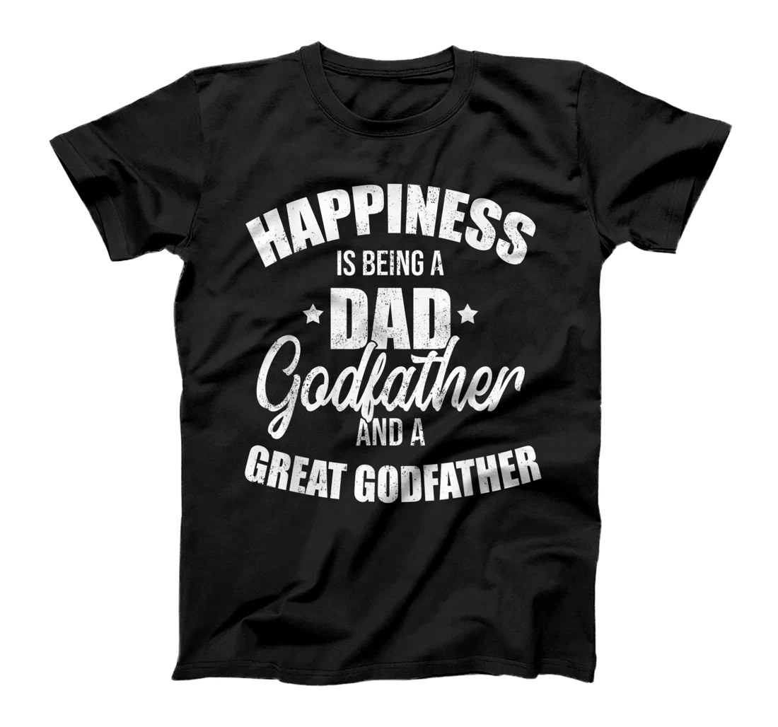 Mens Happiness Is Being A Dad Vintage Godfather And Great T-Shirt