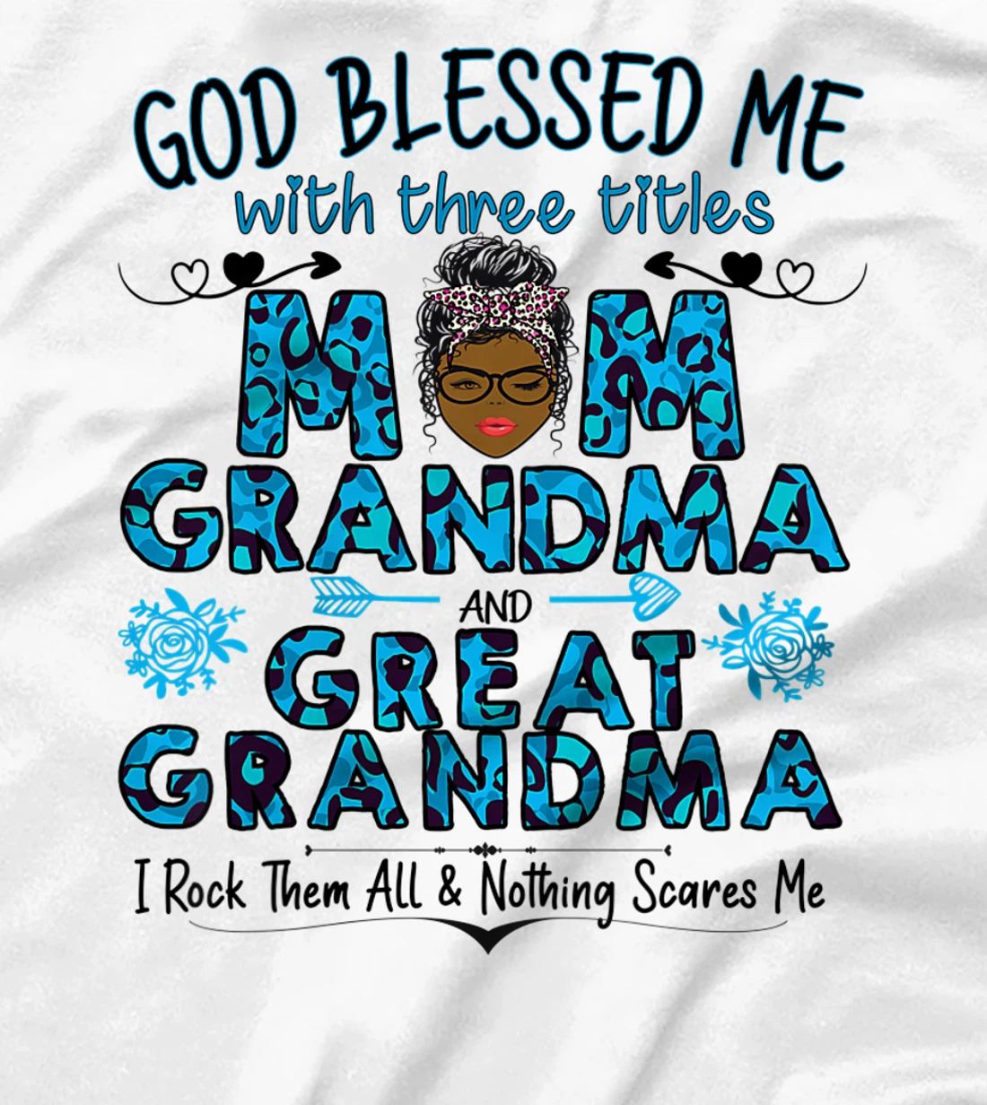 Womens God blessed me with three titles mom grandma great grandma Premium T-Shirt