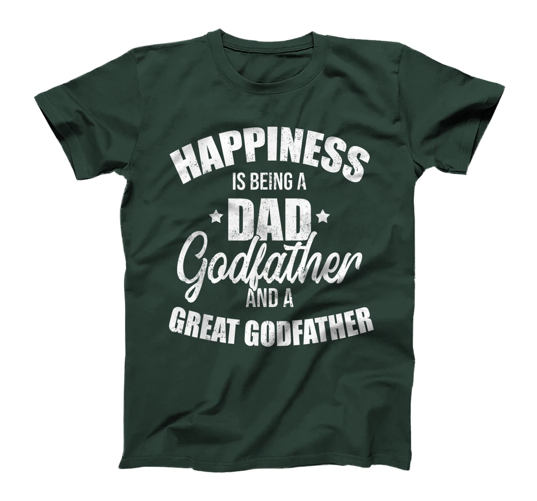 Mens Happiness Is Being A Dad Vintage Godfather And Great T-Shirt