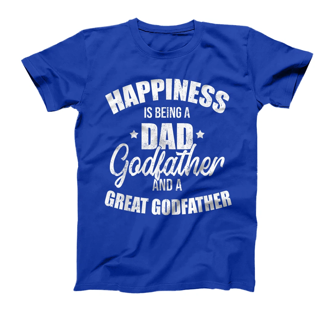 Mens Happiness Is Being A Dad Vintage Godfather And Great T-Shirt