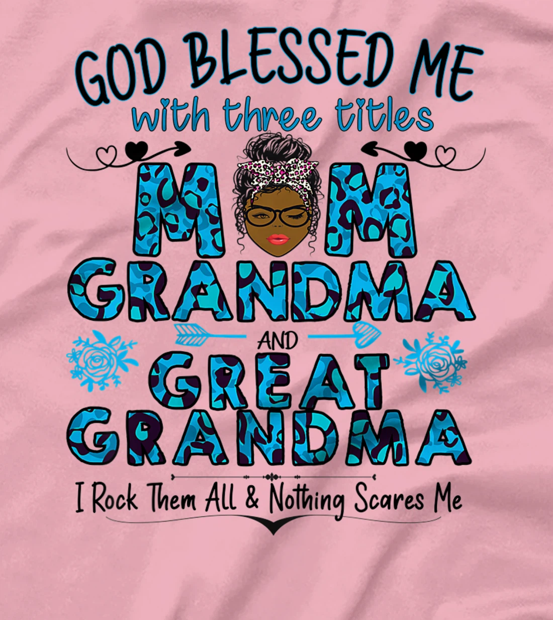 Womens God blessed me with three titles mom grandma great grandma Premium T-Shirt