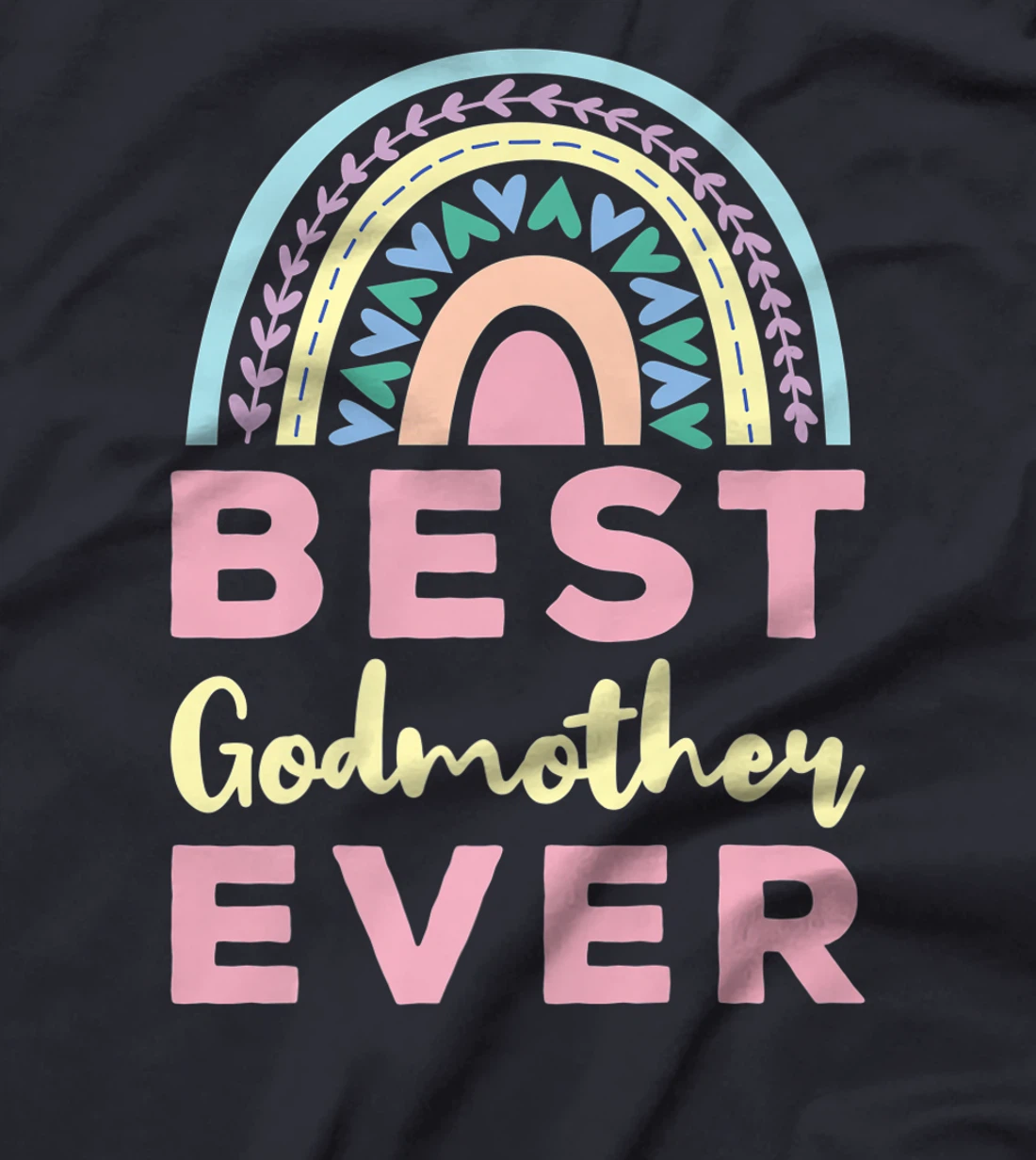 Best Godmother Ever Cute Rainbow Premium T-Shirt