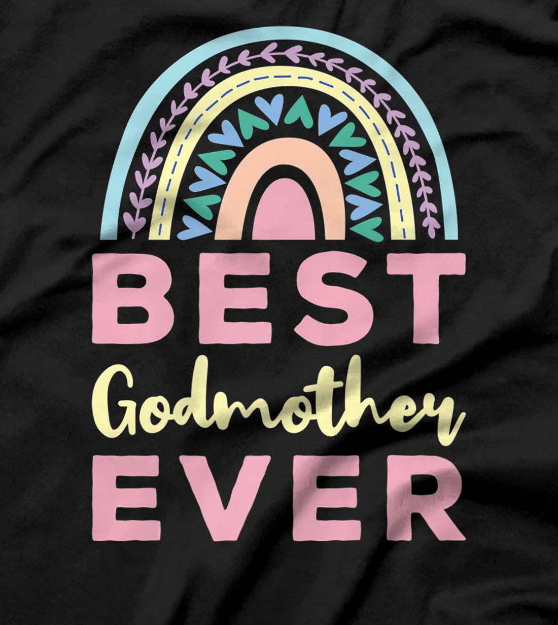Best Godmother Ever Cute Rainbow Premium T-Shirt