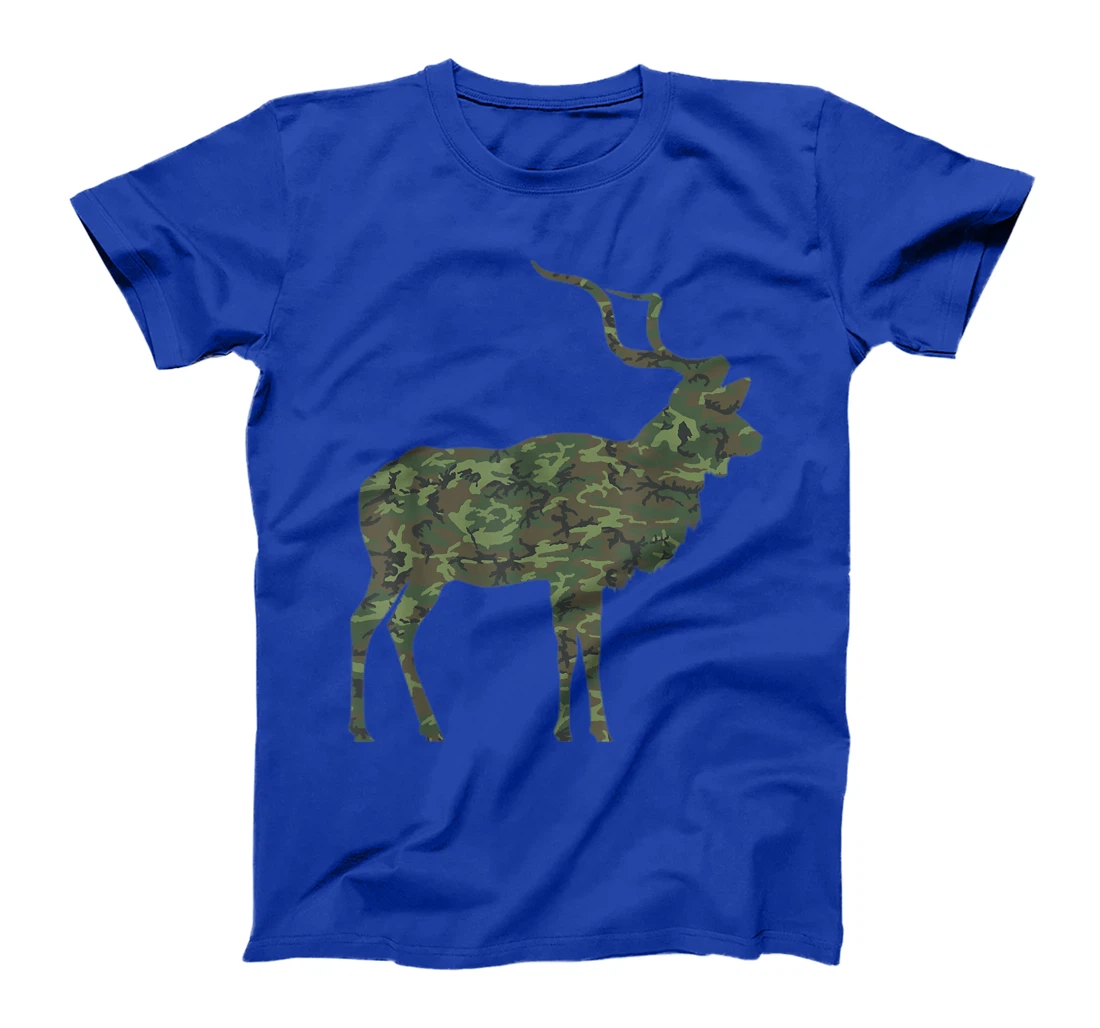Military Kudu Camo Print US Antelope Buck Veteran Men Gift T-Shirt