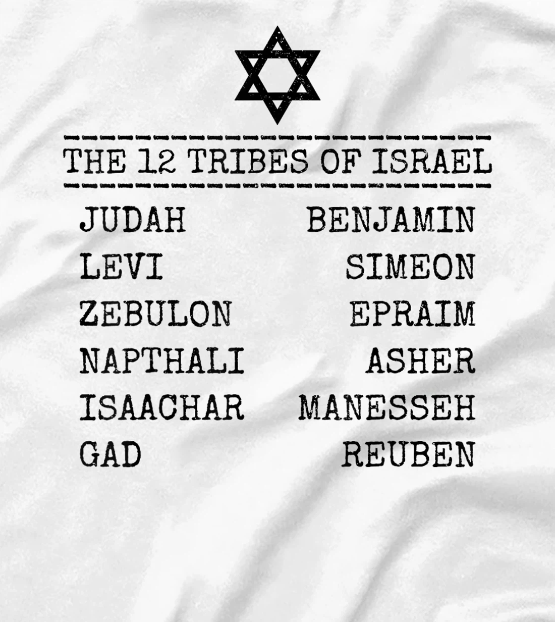Hebrew Israelite 12 Tribes Of Israel Jew Jewish T-Shirt