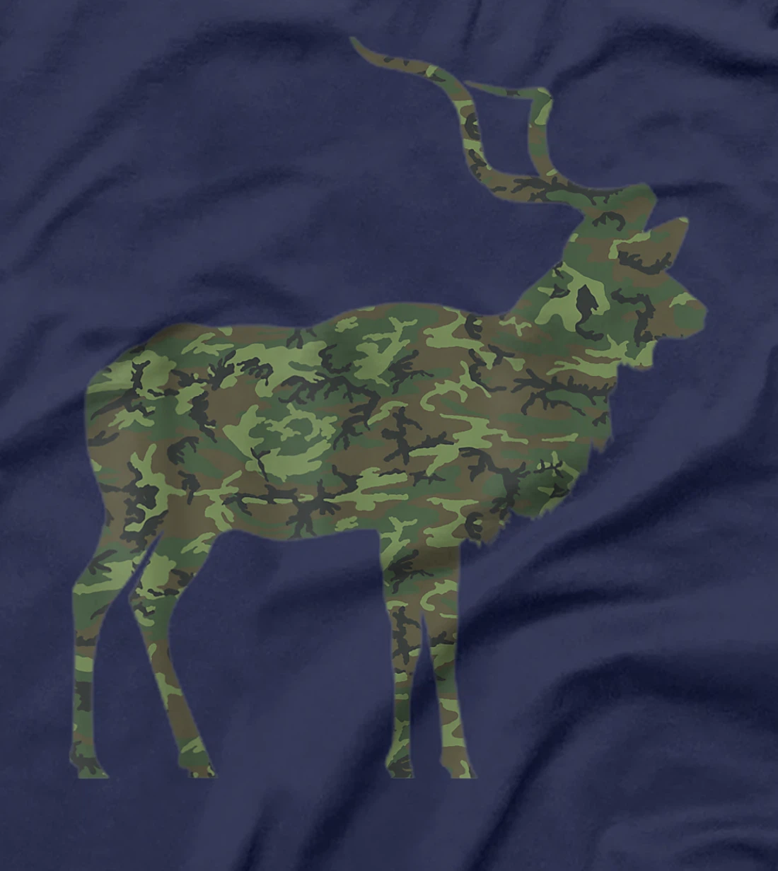 Military Kudu Camo Print US Antelope Buck Veteran Men Gift T-Shirt