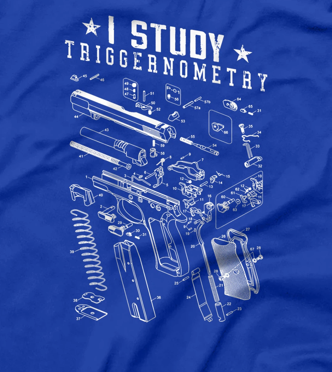Mens I Study Triggernometry Gun Lover Veteran Gifts On Back T-Shirt