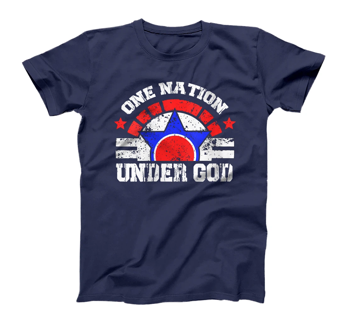 Womens American Christian Pride One Nation Under God 4th Of July T-Shirt