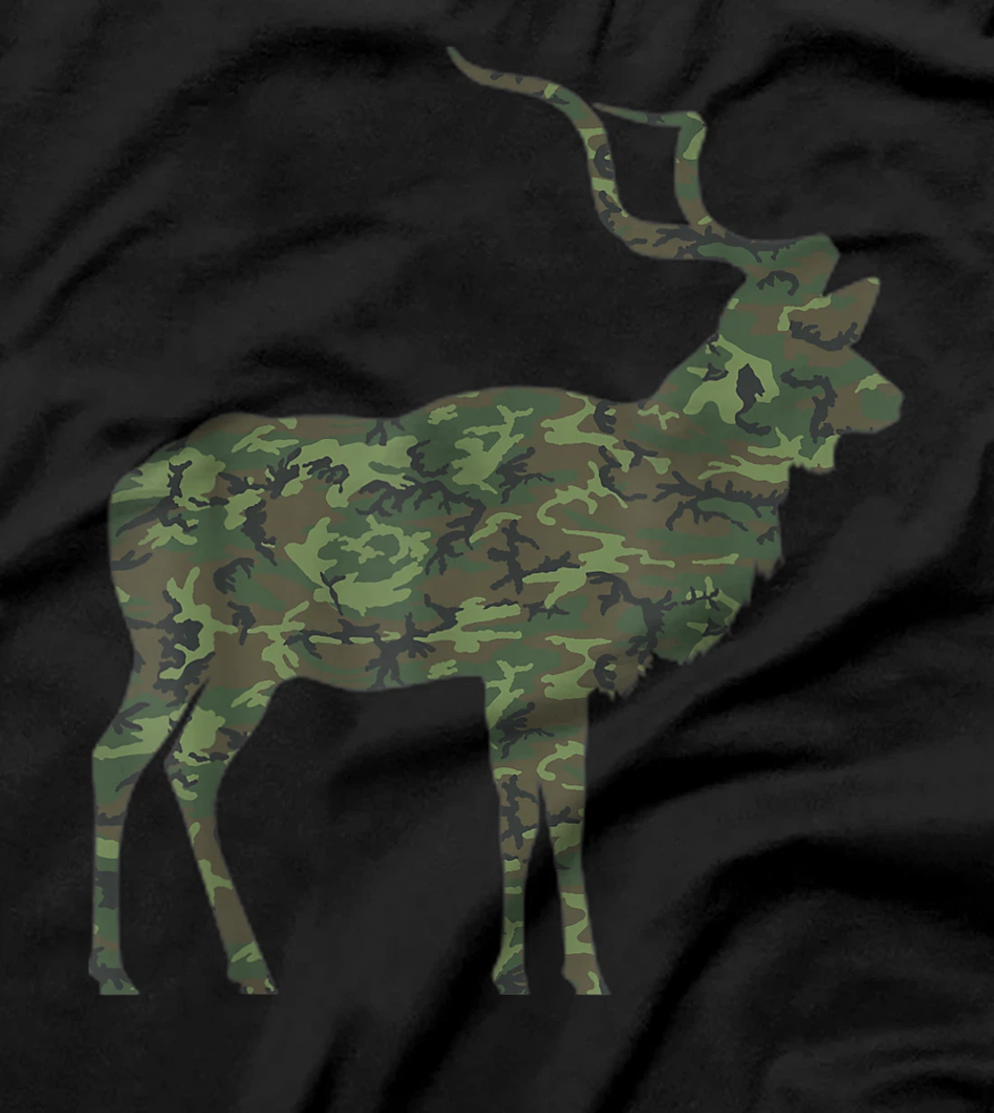 Military Kudu Camo Print US Antelope Buck Veteran Men Gift T-Shirt