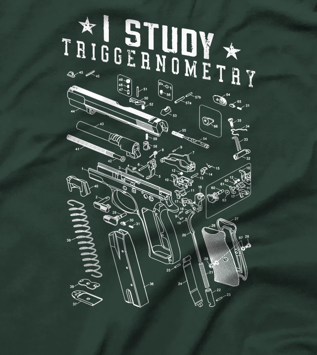 Mens I Study Triggernometry Gun Lover Veteran Gifts On Back T-Shirt