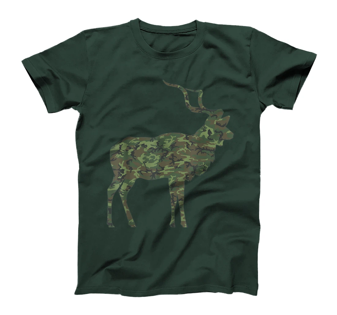 Military Kudu Camo Print US Antelope Buck Veteran Men Gift T-Shirt