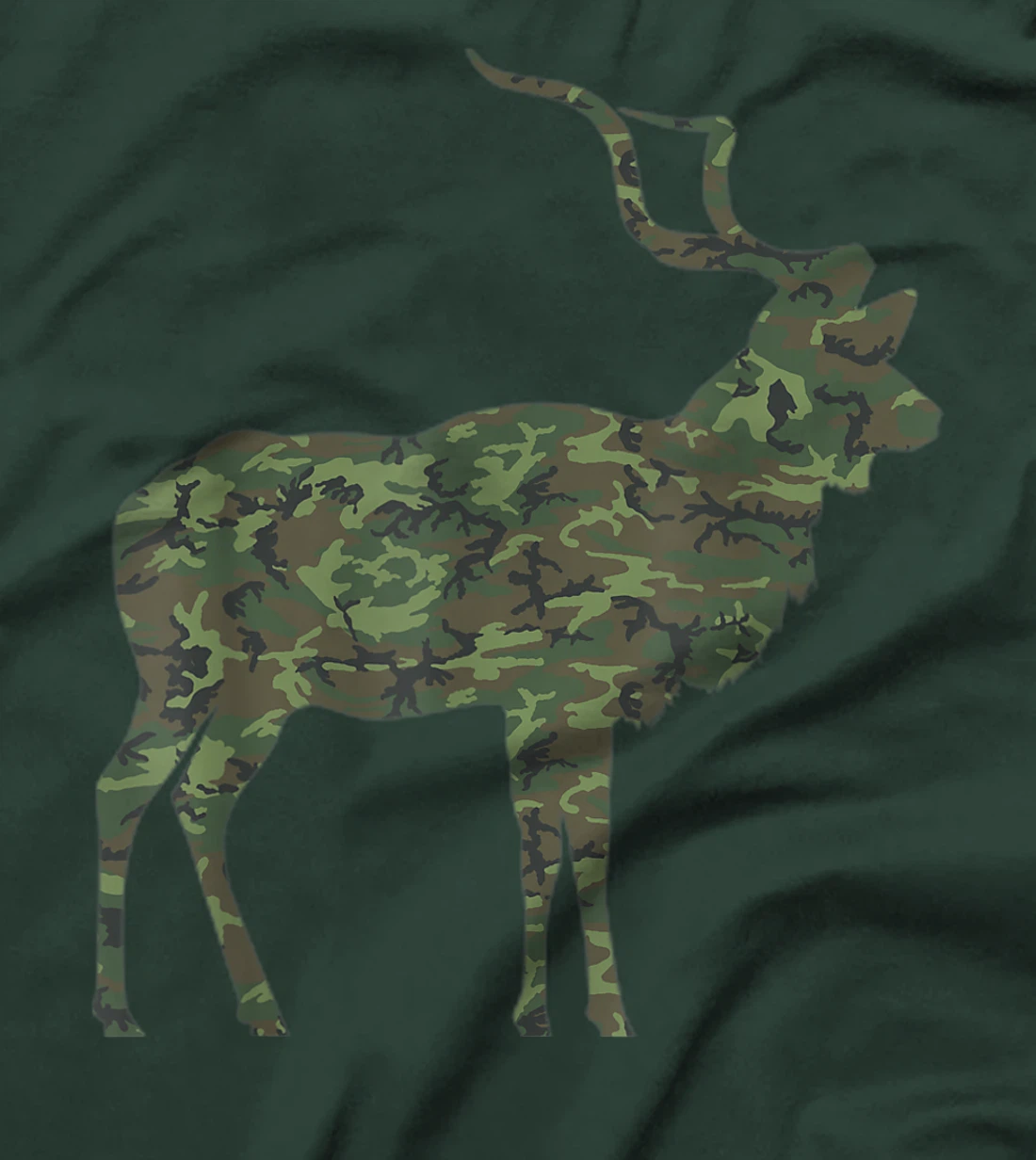 Military Kudu Camo Print US Antelope Buck Veteran Men Gift T-Shirt