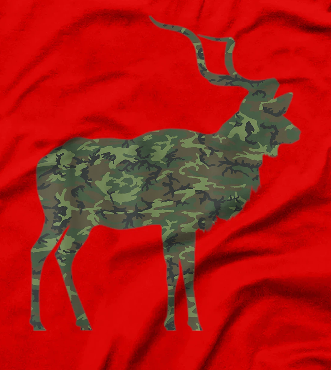 Military Kudu Camo Print US Antelope Buck Veteran Men Gift T-Shirt