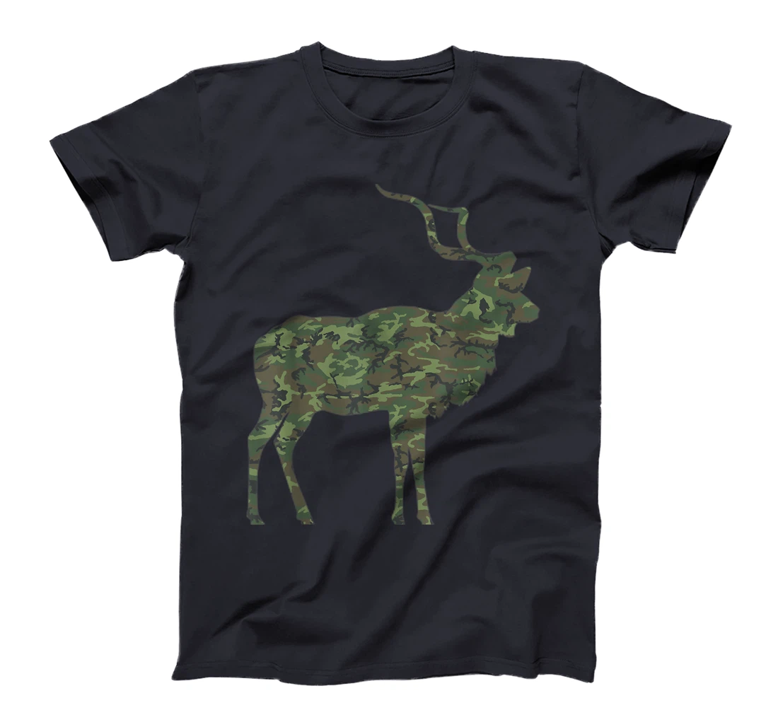 Military Kudu Camo Print US Antelope Buck Veteran Men Gift T-Shirt