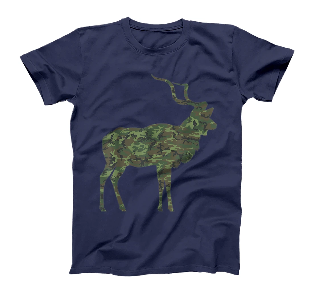 Military Kudu Camo Print US Antelope Buck Veteran Men Gift T-Shirt