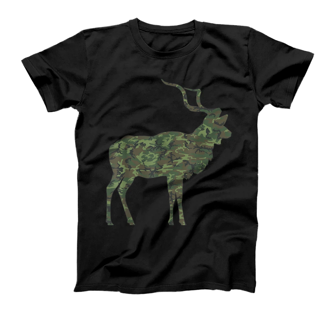 Military Kudu Camo Print US Antelope Buck Veteran Men Gift T-Shirt