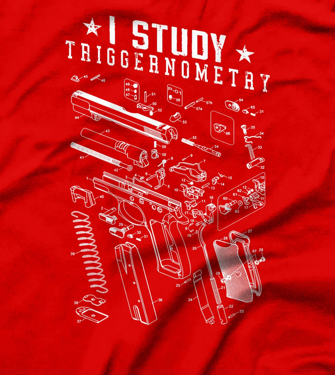 Mens I Study Triggernometry Gun Lover Veteran Gifts On Back T-Shirt