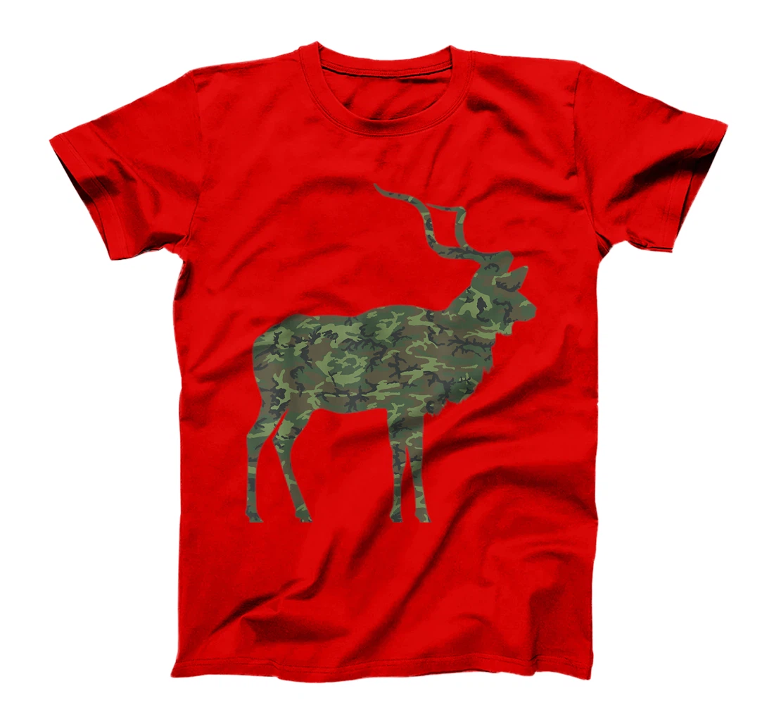 Military Kudu Camo Print US Antelope Buck Veteran Men Gift T-Shirt