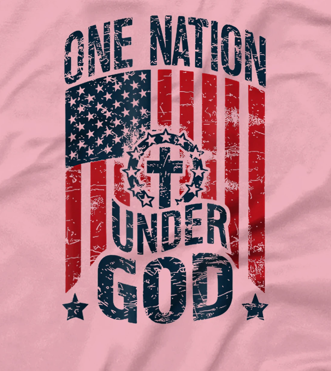 One Nation Under God American Flag Christian Patriotic T-Shirt