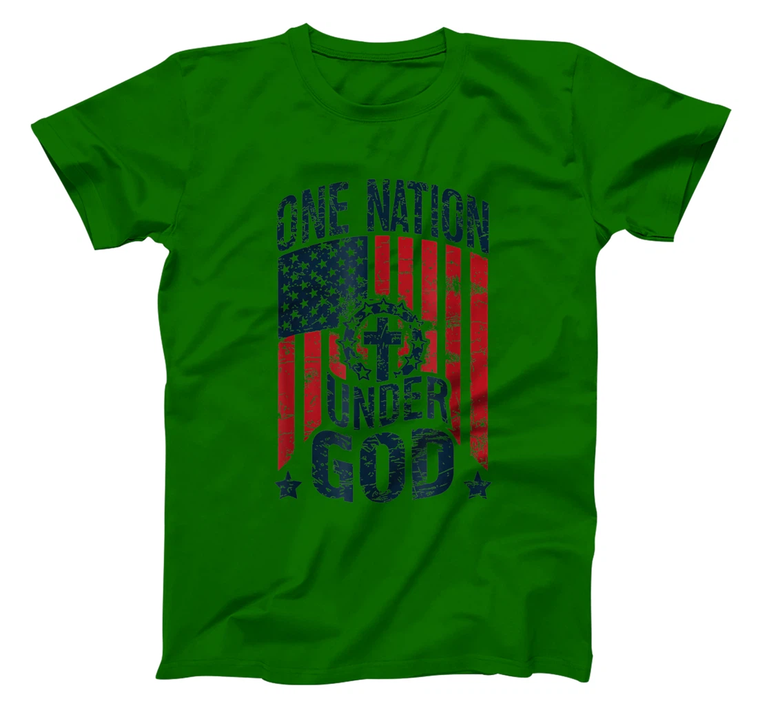 One Nation Under God American Flag Christian Patriotic T-Shirt