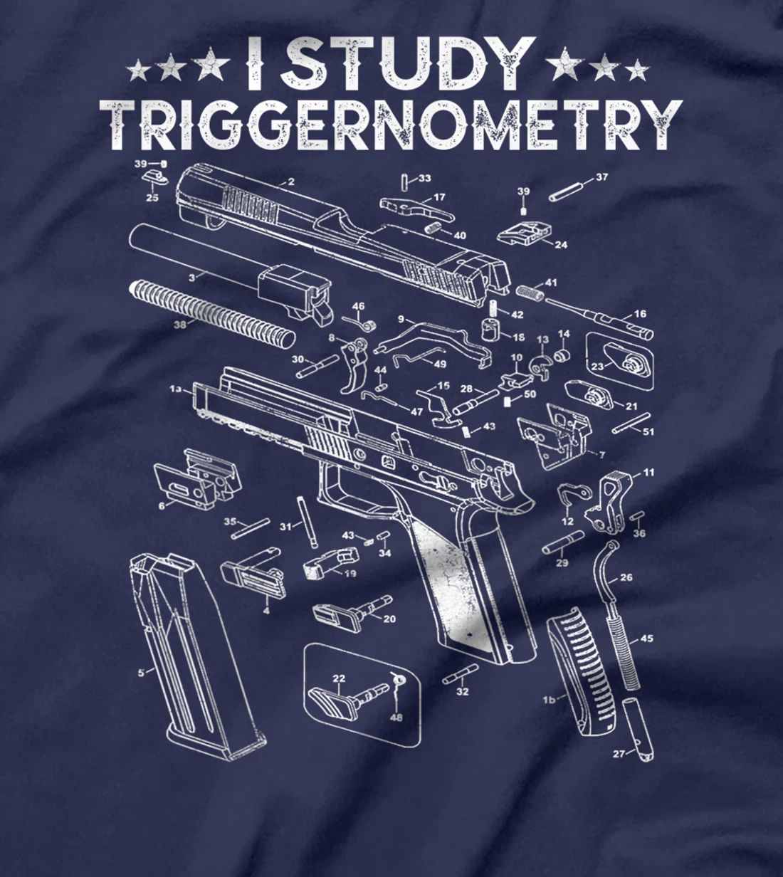 I Study Triggernometry Gun On Back T-shirt Veteran Christmas T-Shirt