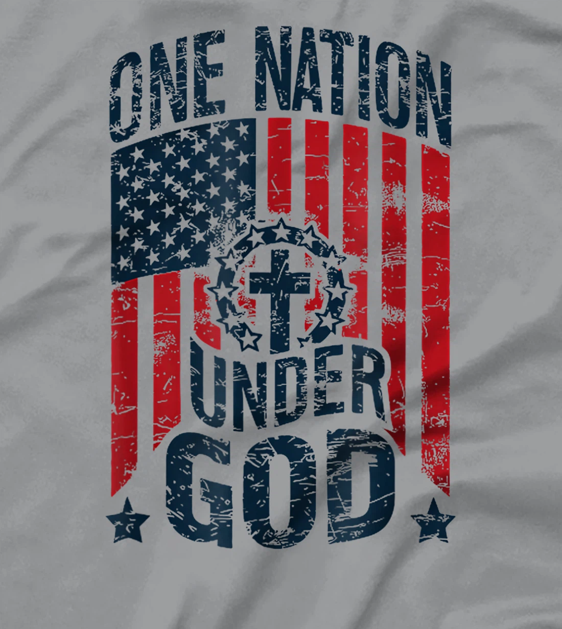 One Nation Under God American Flag Christian Patriotic T-Shirt