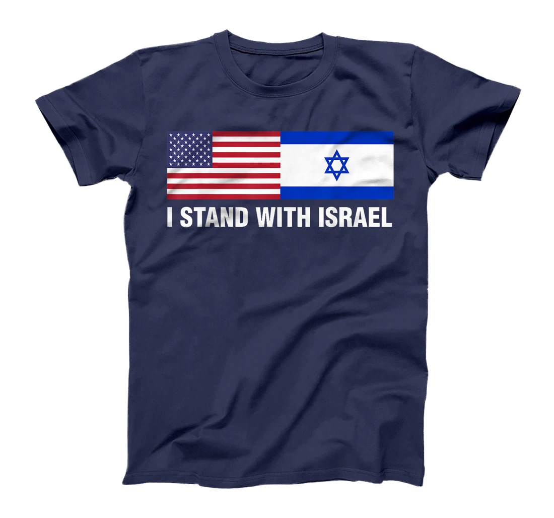 I Stand With Israel American Flag T-Shirt