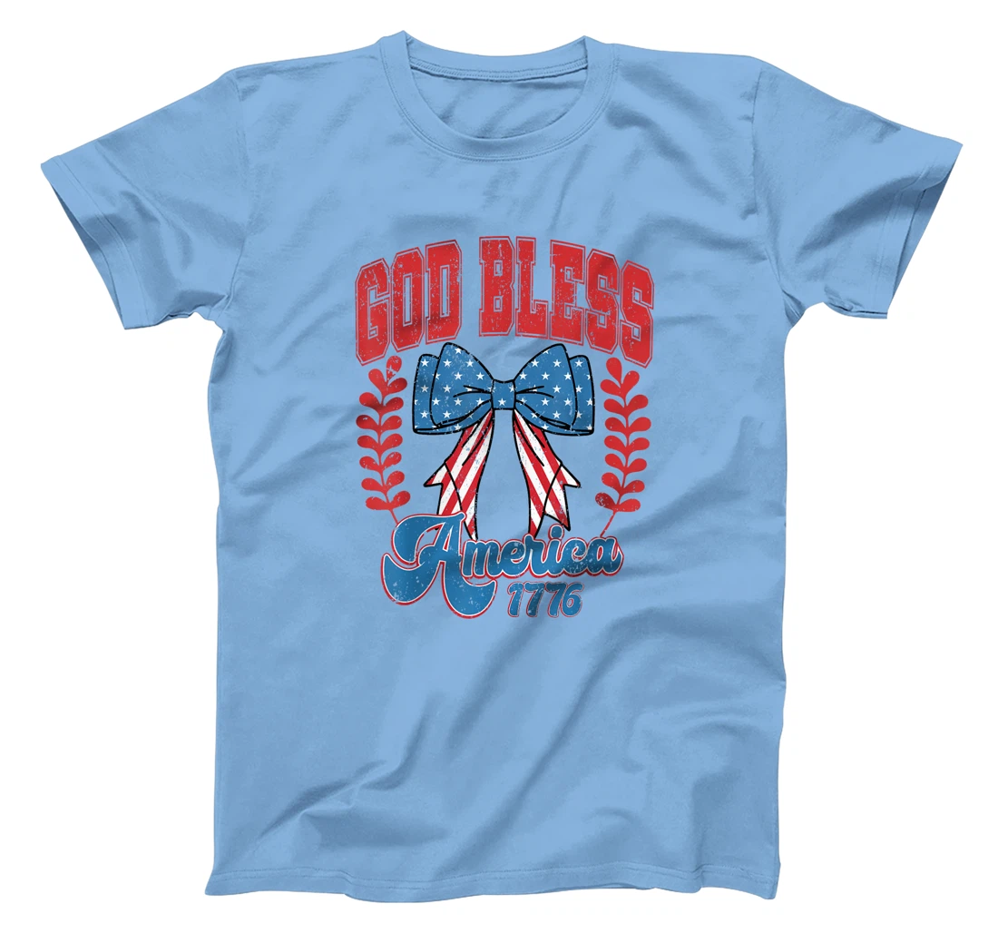 God Bless America 1776 Coquette Girls Happy 4th Of July T-Shirt