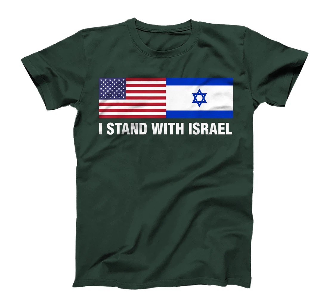 I Stand With Israel American Flag T-Shirt
