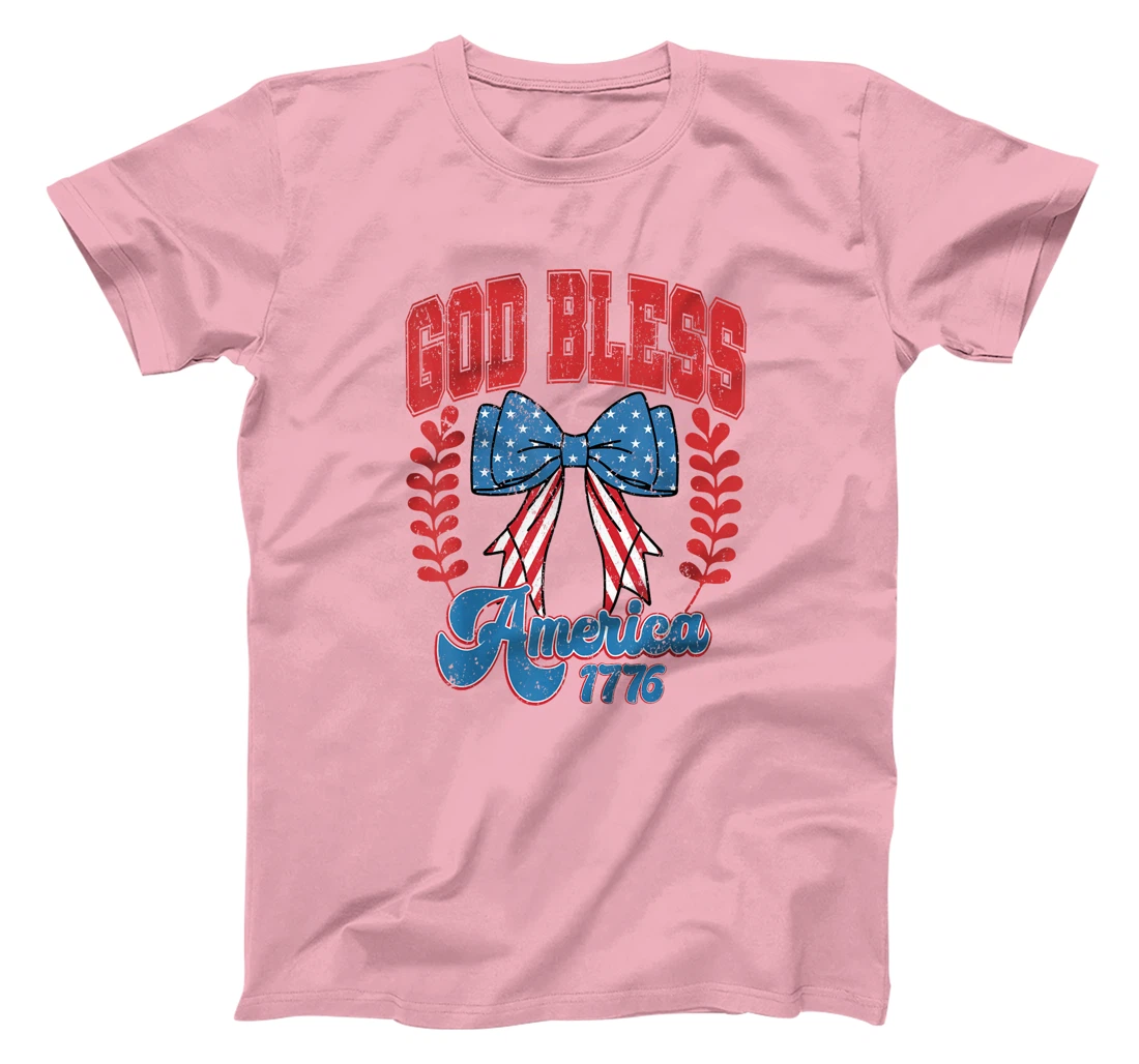 God Bless America 1776 Coquette Girls Happy 4th Of July T-Shirt