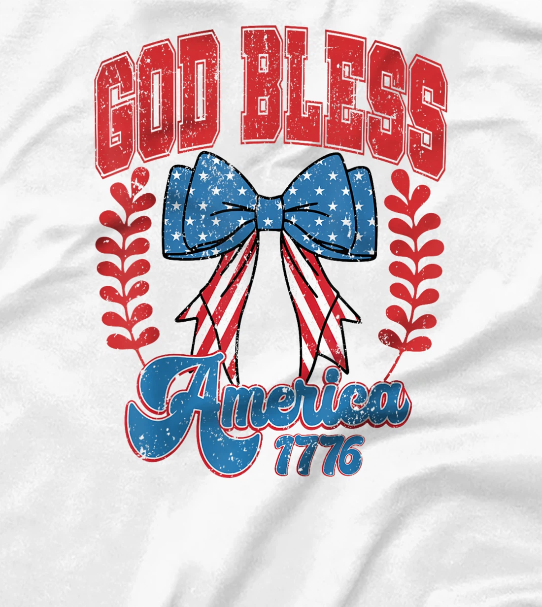 God Bless America 1776 Coquette Girls Happy 4th Of July T-Shirt