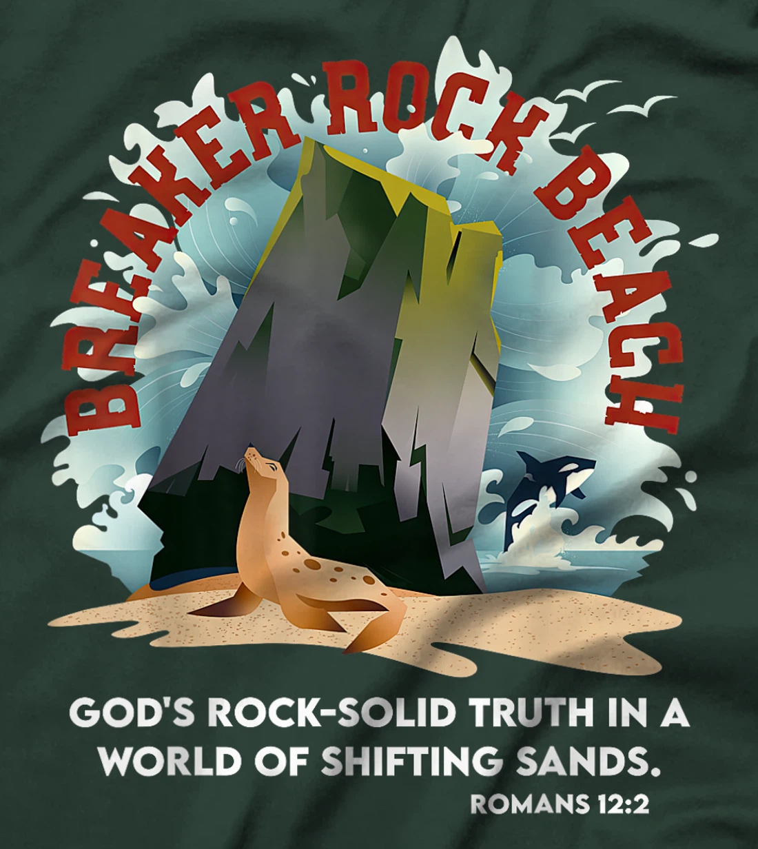 Breaker Rock Beach Gods Rock Solid Truth In A World VBS 2024 T-Shirt